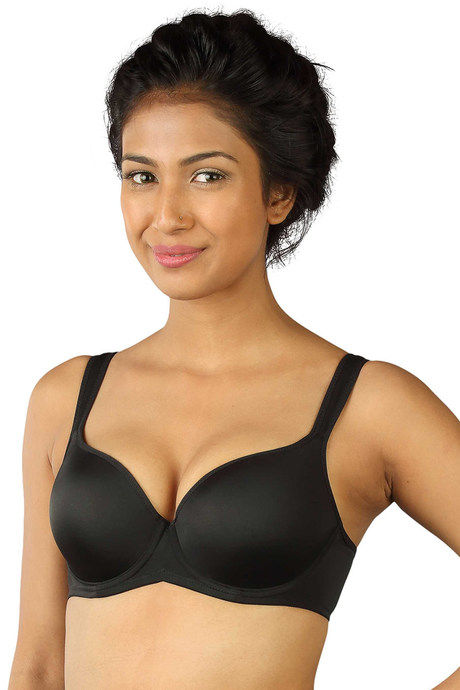 Buy Triumph Wide Straps Wirefree Moulded Cup Bra - Black at Rs
